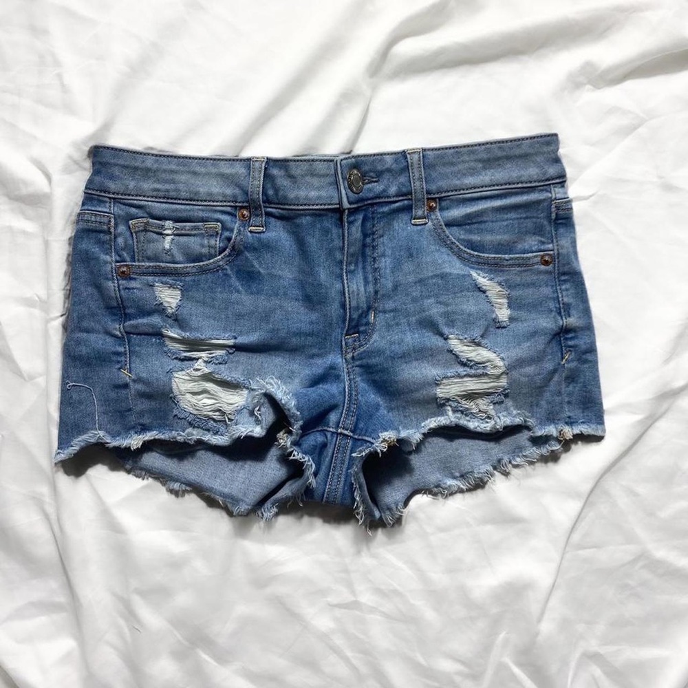 Denim short shorts